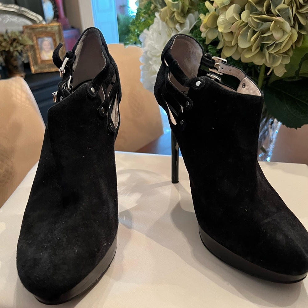 Michael Kors black suede platform bootie